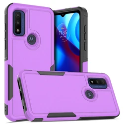 Durable Armor Shockproof Case with Soft TPU Frame and Hard Plastic Back Cover for Moto G Pure (Purple)