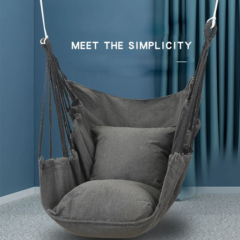 Camping Hammock Rattan Swing Chair Travel Canvas Hammock Garden Sports Dormitory Bedroom Hanging Chair Outdoor Swing Hanging Chair Adult Leisure
