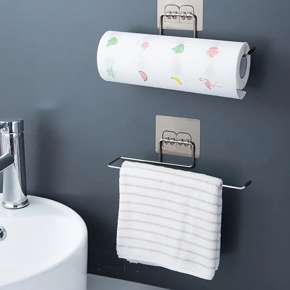 1pc Hanging Toilet Paper Holder Roll Paper Holder Bathroom Towel Rack