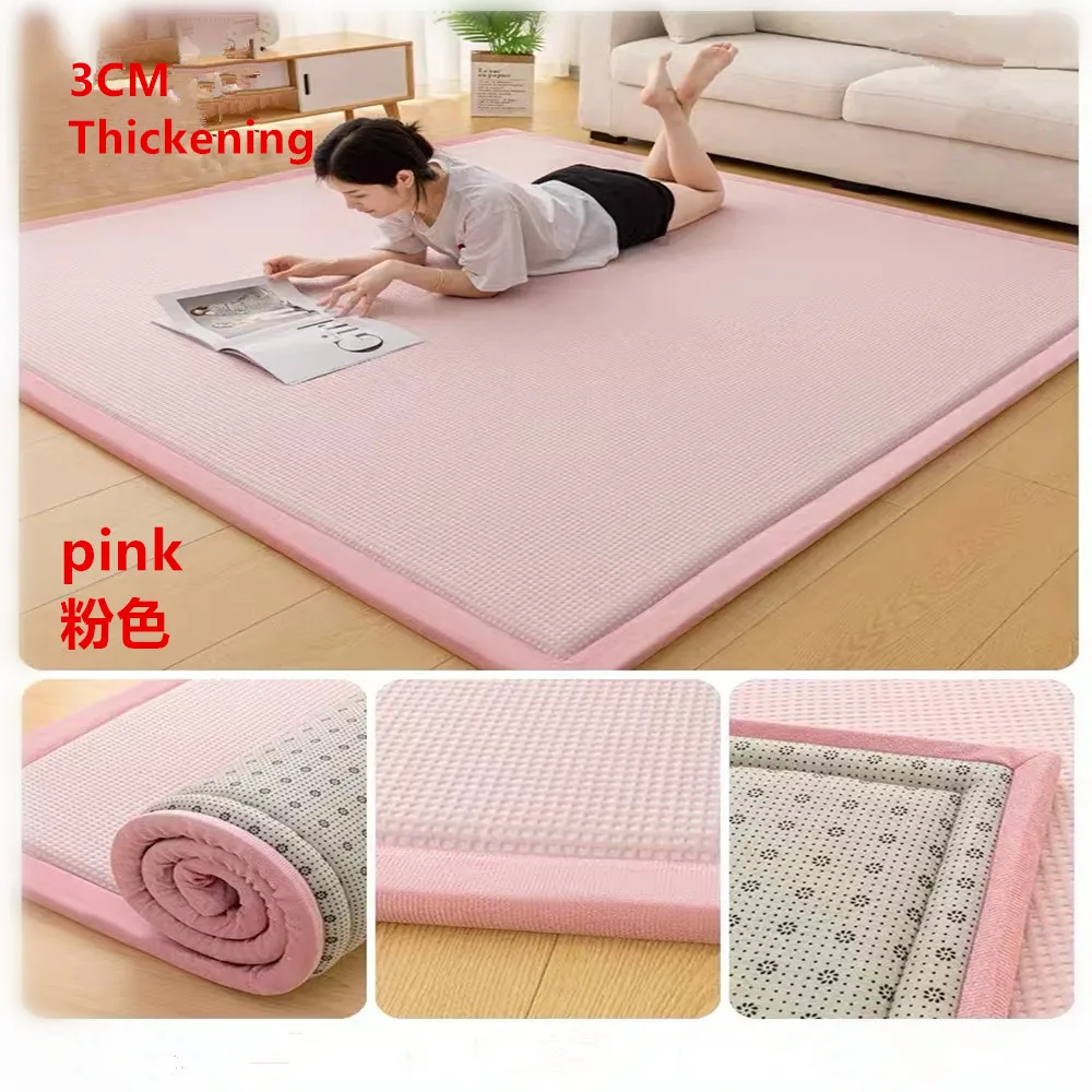 thumbnail image 1 of Alfombras de ratán dobladas de verano para sala de estar, dormitorio, alfombras de esponja suave y fresca, decoración moderna para el hogar, tapete tatami japonés, 1 of 4