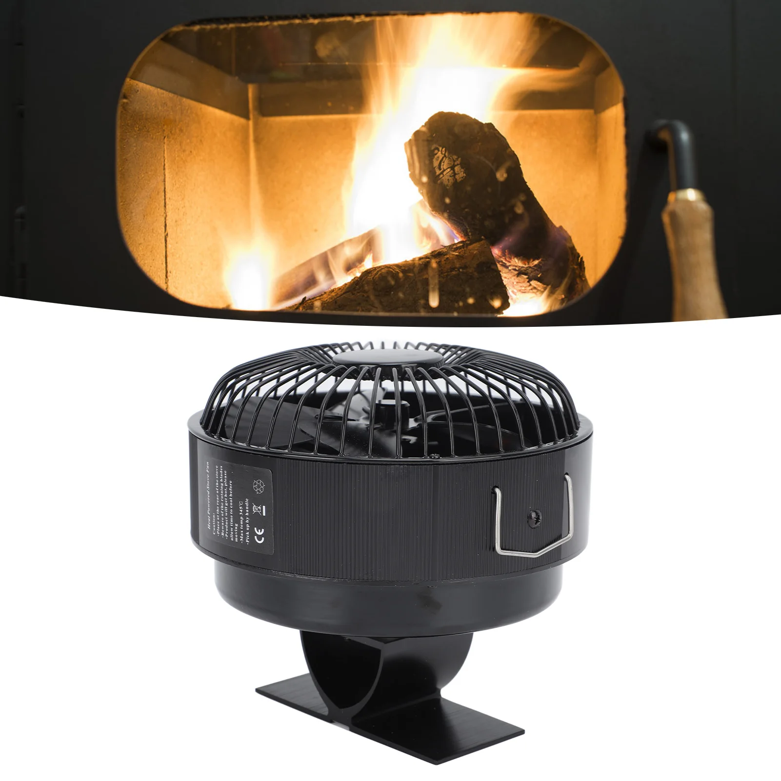 Round Fireplace Fan Heat Powered Stove Fan Aluminum Alloy Wood Burner Kerosene Stove Household Accessories stove fan