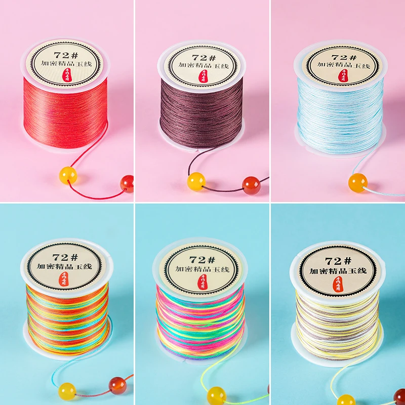 Nylon Cord 50M/Roll 0.8mm for Chinese Knot Macrame Bracelets DIY Tassels Beading