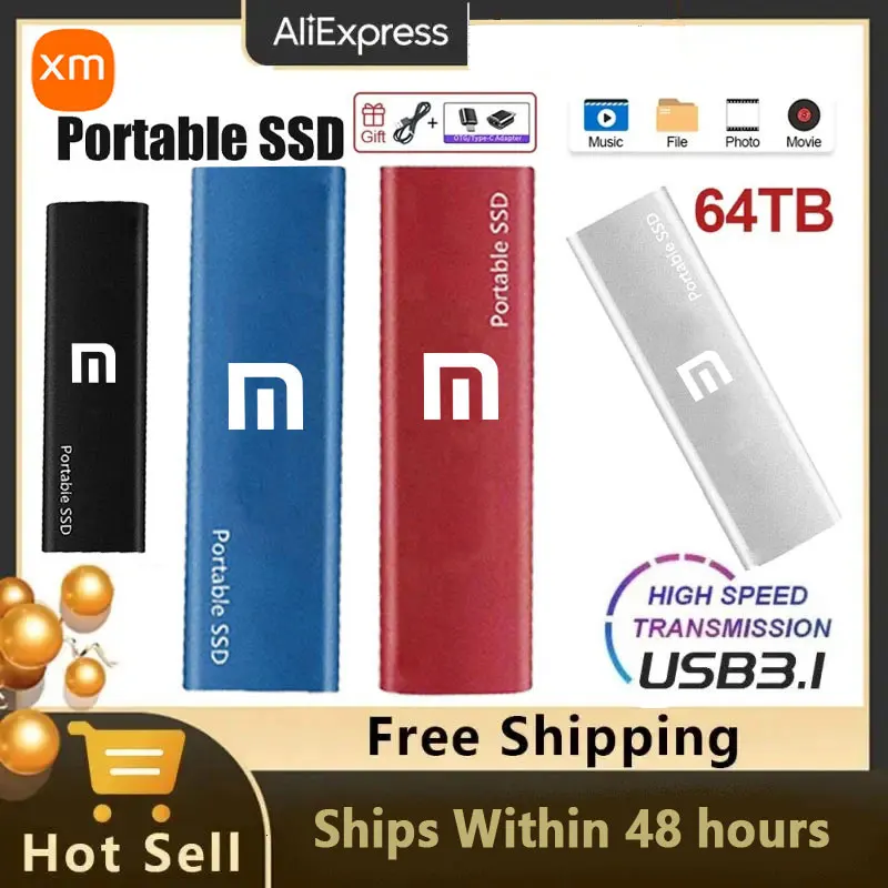 Ssd Portatile 1Tb/2Tb Usb 3.1 Disco Rigido Esterno Da 4Tb Type-C Ssd Externo Solid Disk Per Xiaomi Per Notebook/Desktop/Telefono/Mac