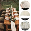 90x400CM Semi-Sheer Gauze Table Runner For Wedding Reception Sheer Bridal Shower Birthday Party banquet Xmas Table Decoration 2