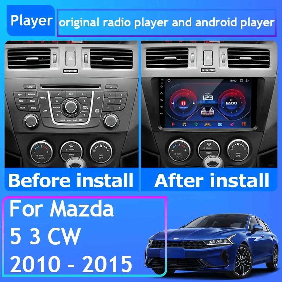 

Для Mazda 5 3 CW 2010 - 2015 автомобильное радио Carplay GPS навигация Android Авто 5G BT Wifi стерео Мультимедийный Плеер No 2din