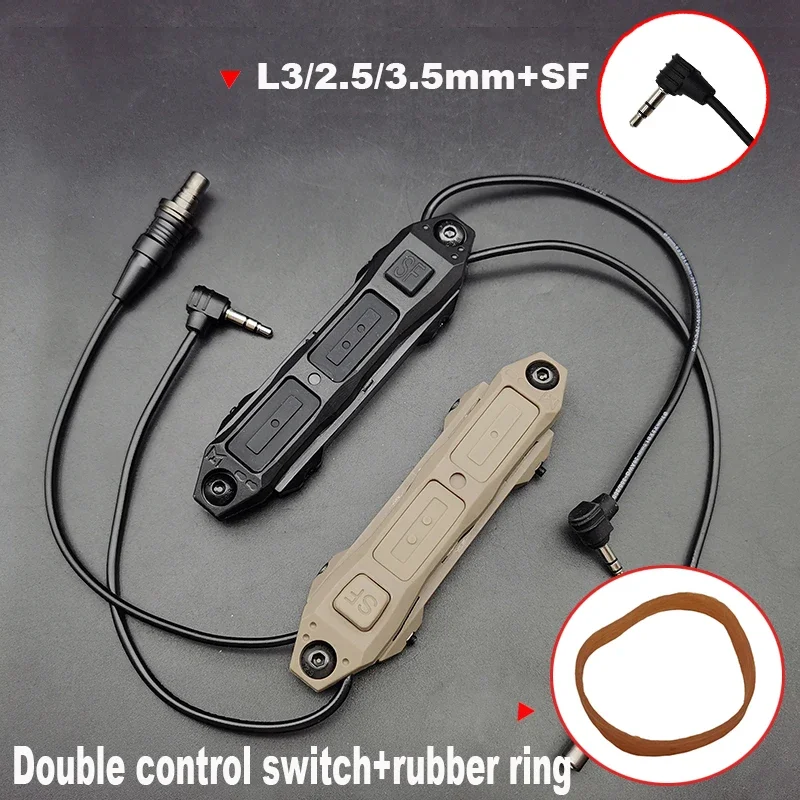 

New Tactical Augmented Remote dual switch Pressure for DBAL A2 PEQ-15 PEQ16 M600 M300 Flashlight Double Switch Button 2.5 3.5 SF