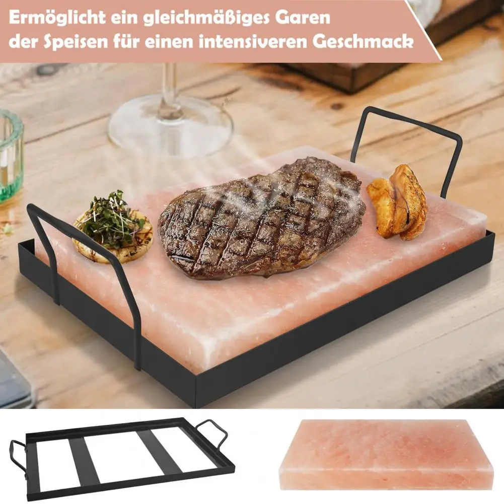 Salt Stone Grilling Rack Non-stick Heat Resistant Heavy Duty Iron Multifunctional BBQ Grill Holder Barbecue Supplies