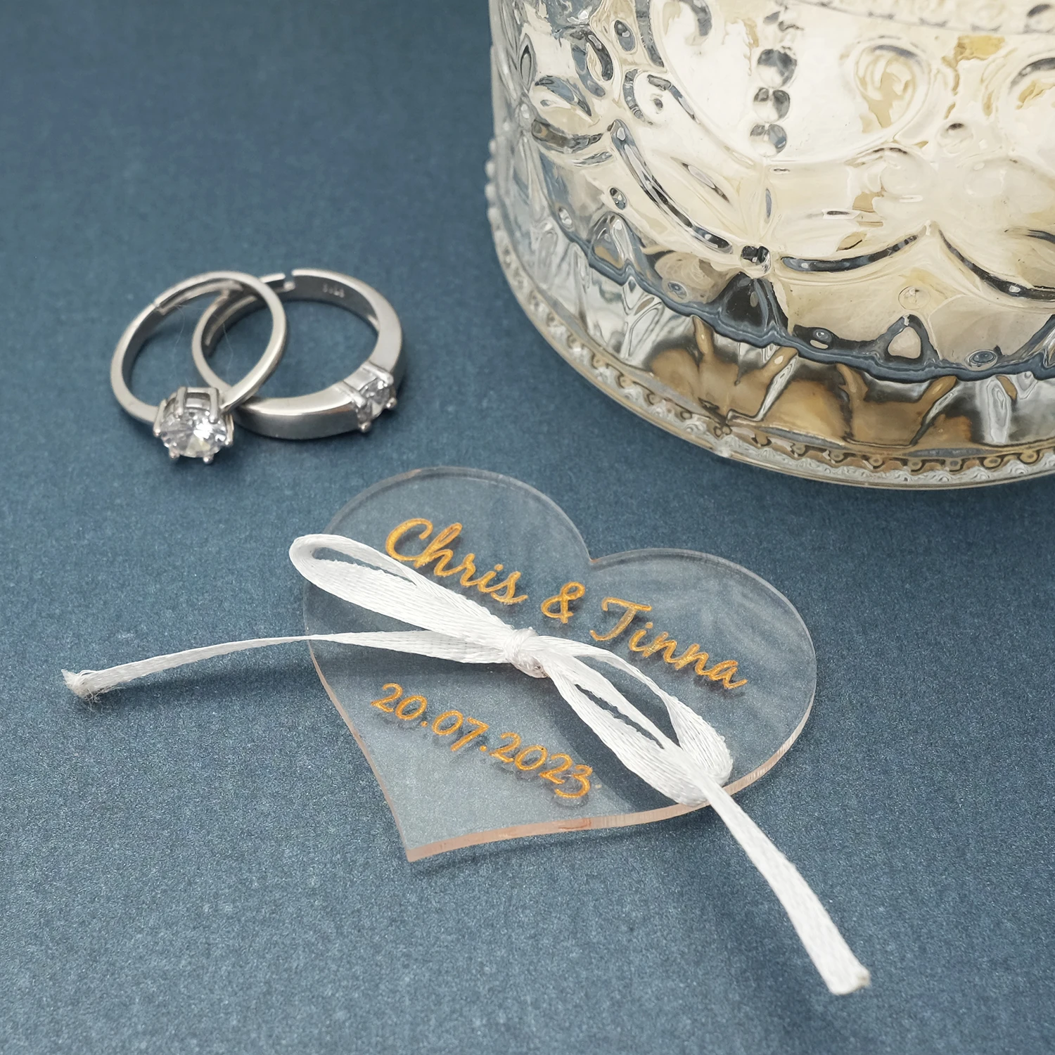 Personalised Wedding Ring Bearer Box Crystal Ring Box Engagement Ring