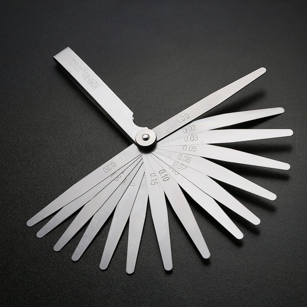 Feeler Gauge High-Precision 17 Blades Feeler Gauge Stainless Steel Gap Filler 0.02-1.0mm Thickness for Measurement Tool