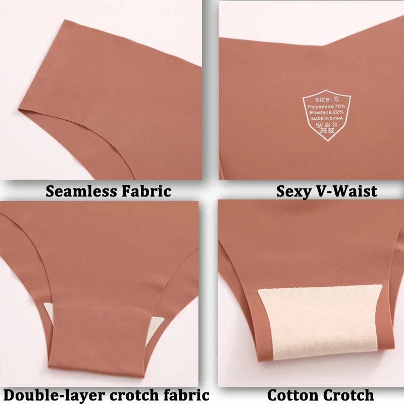 quick drying ice silk seamless underwear for women with low waist and sexy lifting buttocks pure cotton crotch women's underwear