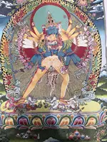 36" Tibet Tibetan Cloth Silk Buddhism Kalachakra Buddha Tangka Thangka Mural 2