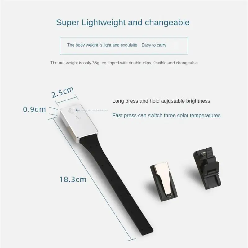 1~5Pcs LED USB Rechargeable Reading Book Light Detachable Flexible Clip Portable Lamp Kindle eBook Readers Night Light led light night light mini night light book light mini led light