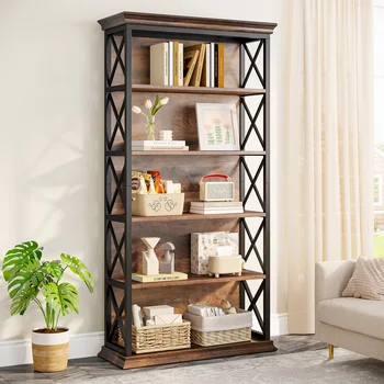 Tribesigns 6-Tier Industrial Bookcase 1