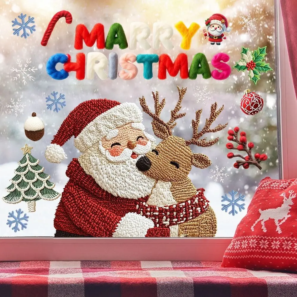 Reusable PVC Christmas Window Stickers for Kids Room