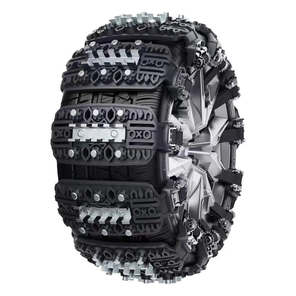8PCS/Set Winter Car Snow Tire Anti-Skid Wheel Chains Belt Strap Adjustable Vehicle Auto Anti Slip Tyre Chains For Mud Snow