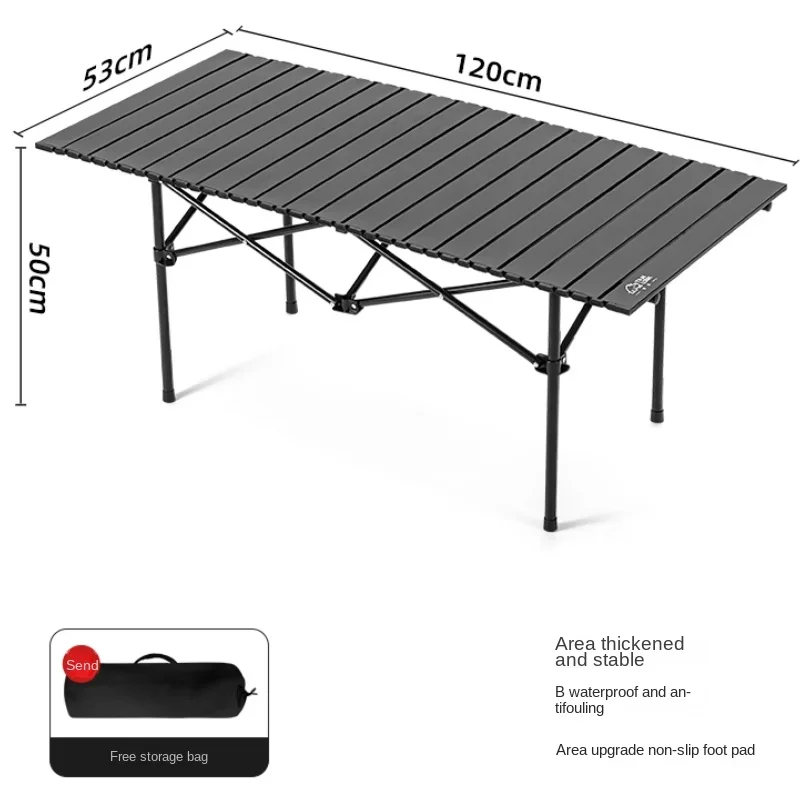

Outdoor folding table and chair Egg roll table Portable camping table Picnic table and chair Blackened camping complete kit