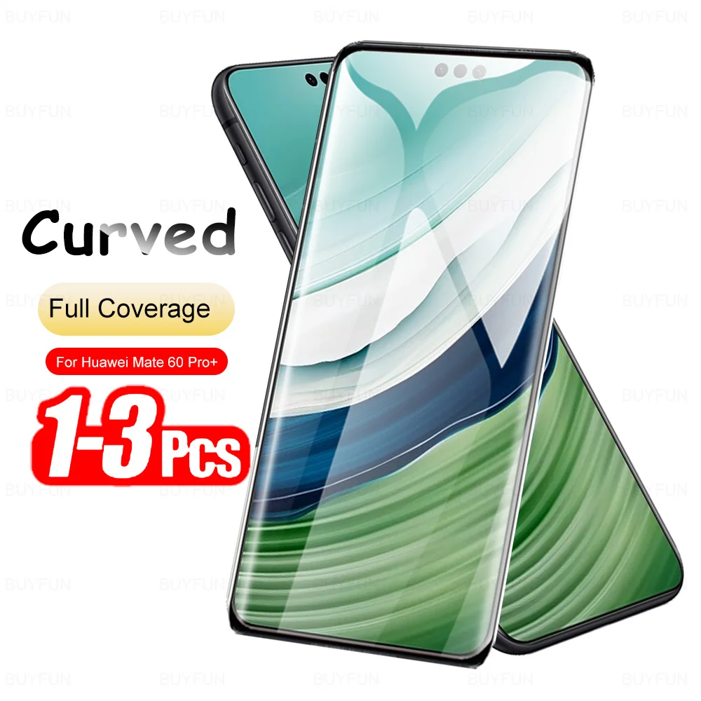 

1-3Pcs Curved Tempered Glass For Huawei Mate 60 Pro+ Screen Protector Huawey Mate60 Pro Mate60Pro Plus 2023 6.82inch Clear Film