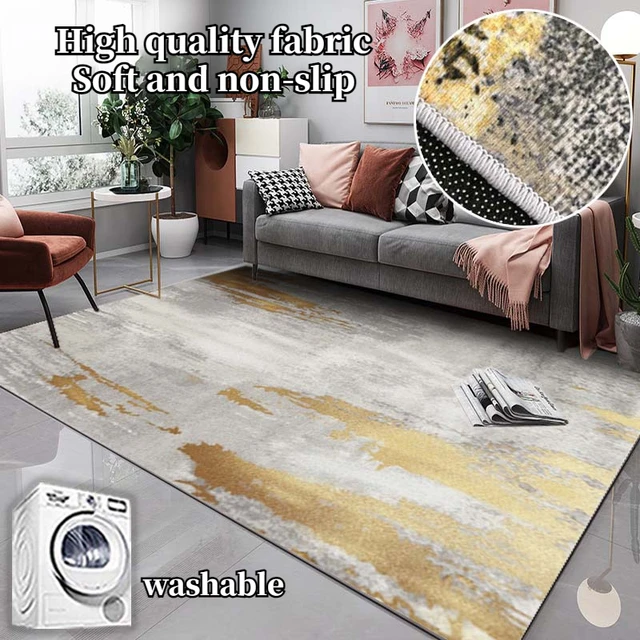 Alfombra nórdica de lujo para decoración de sala de estar, alfombras  abstractas, antideslizantes, lavables, para dormitorio, estudio y salón -  AliExpress