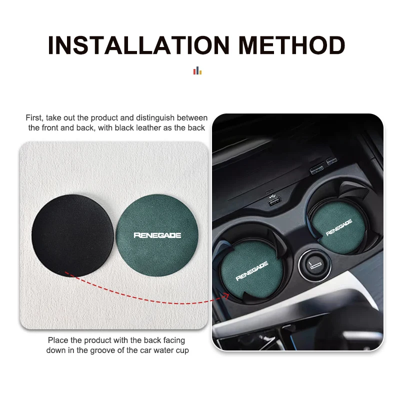 Car Water Cup Coaster Non-Slip Auto Accessories For Jeep Renegade 2014-JKU TJ YJ CJ Patriot Liberty 2Pcs