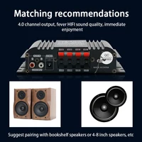 1800W Peak Power HiFi Sound Amplifier Digital 4 Channel Audio Amplifier Bluetooth Karaoke Player FM Radio Support Remote Control 3