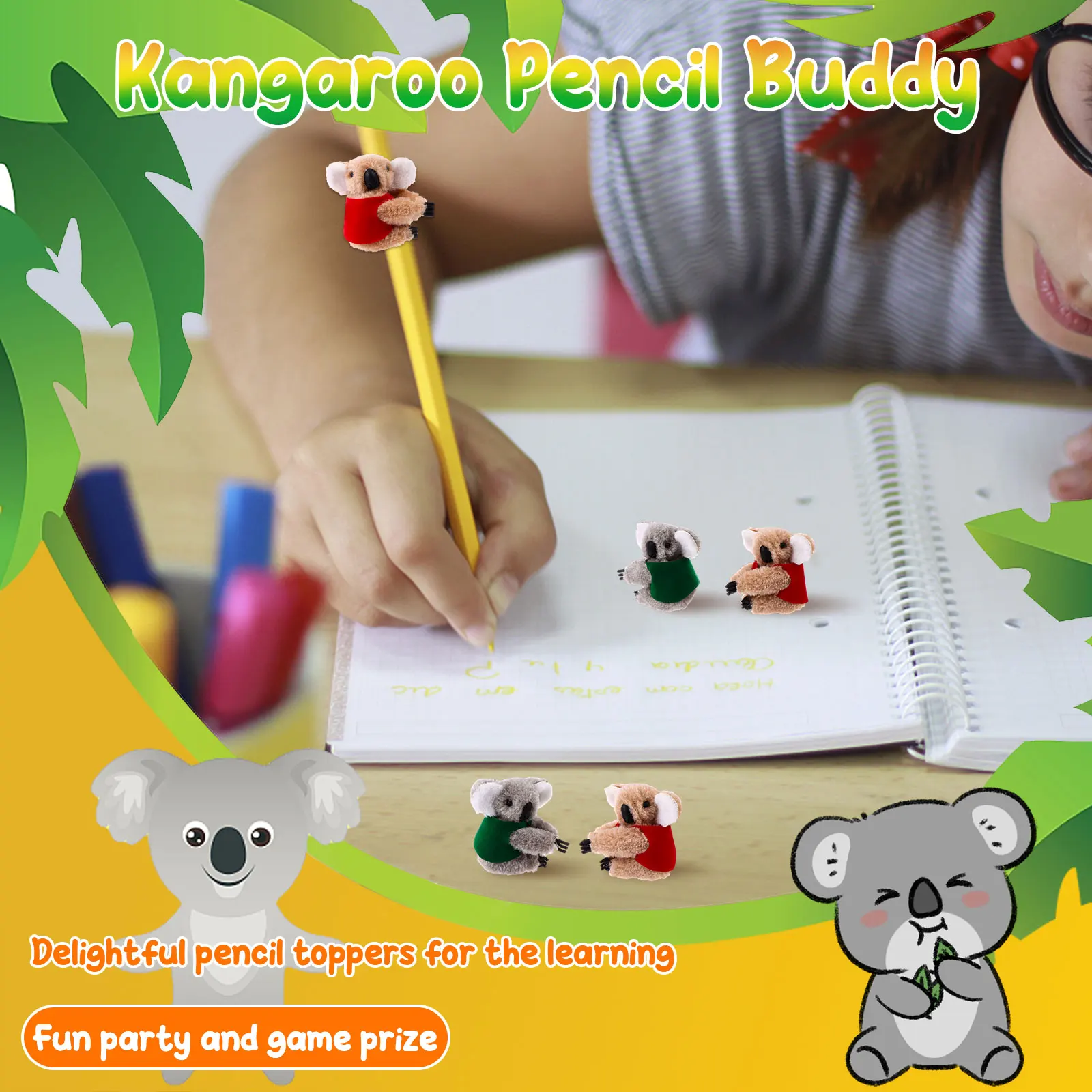 72 Pcs Koala Clip Buddy Koala Clip Stuffed Animal Pencil Toppers Bear Prizes Fuzzy Bear Hugger Brown