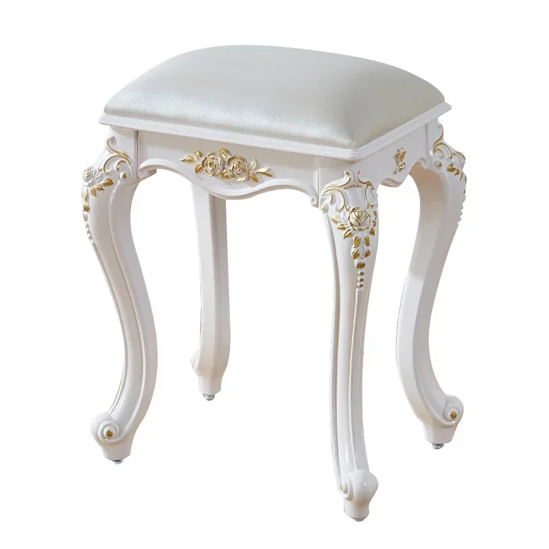 Sgabello da toeletta in velluto personalizzato Panca per trucco con nappa con gamba dorata Pouf
