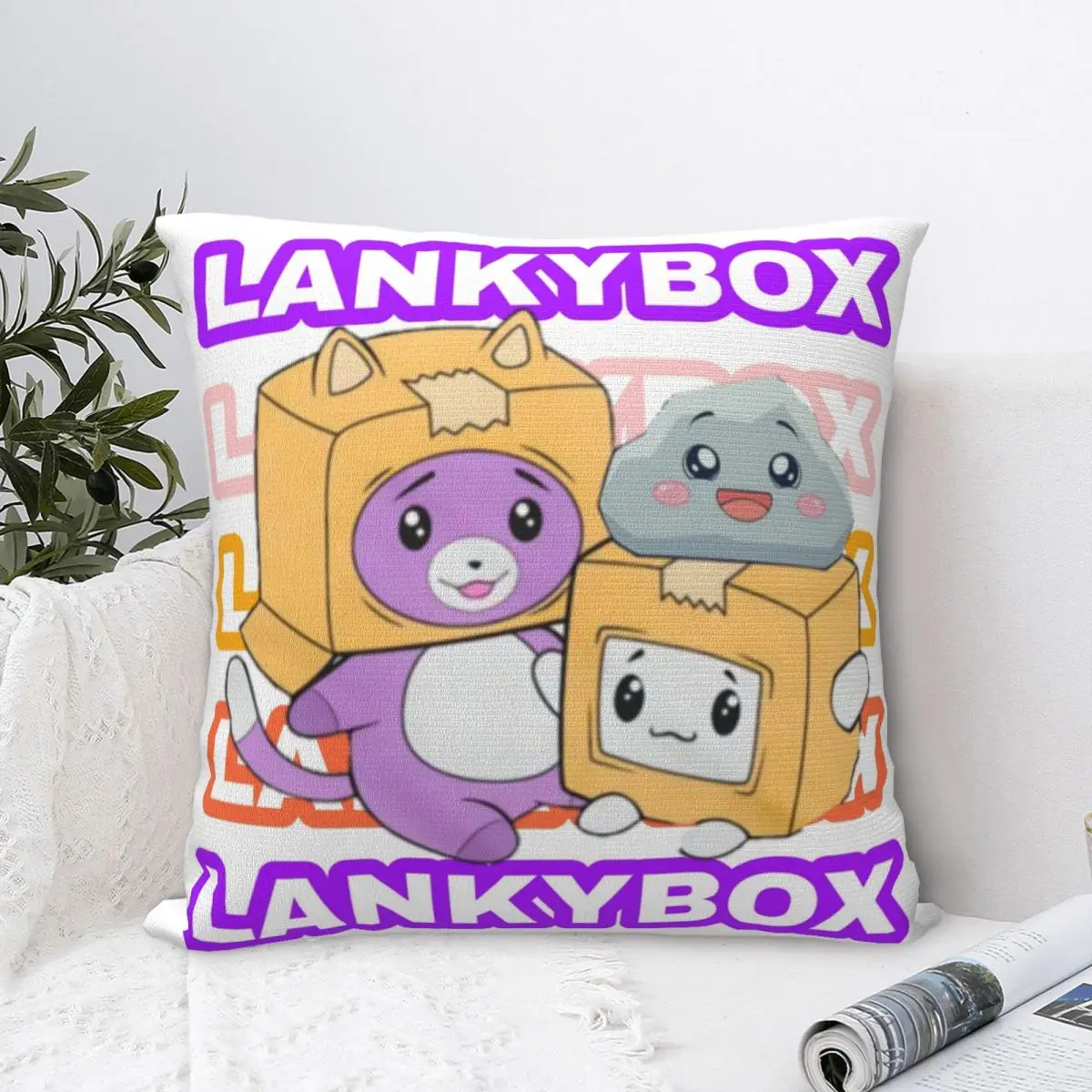 Cartoon Lankybox Federa Fodera Per Cuscino In Poliestere Regalo Cute Rocky Foxy Federa Per Cuscino Casa All'Ingrosso 40X40Cm