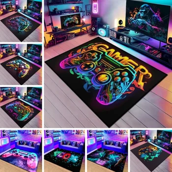 3D Game Carpet Boys Room Large Gaming Rug Controller Design bambini Crawling Play tappetino antiscivolo Home Bedroom Decor tappeti 1