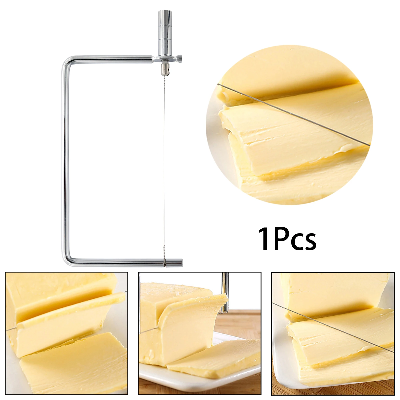 Butter Slice Cutter Kitchen Gadget Portable Professional Block Steel Cheese Slicer Heavy Duty Kitchen Tool Easily Fast Cutting
