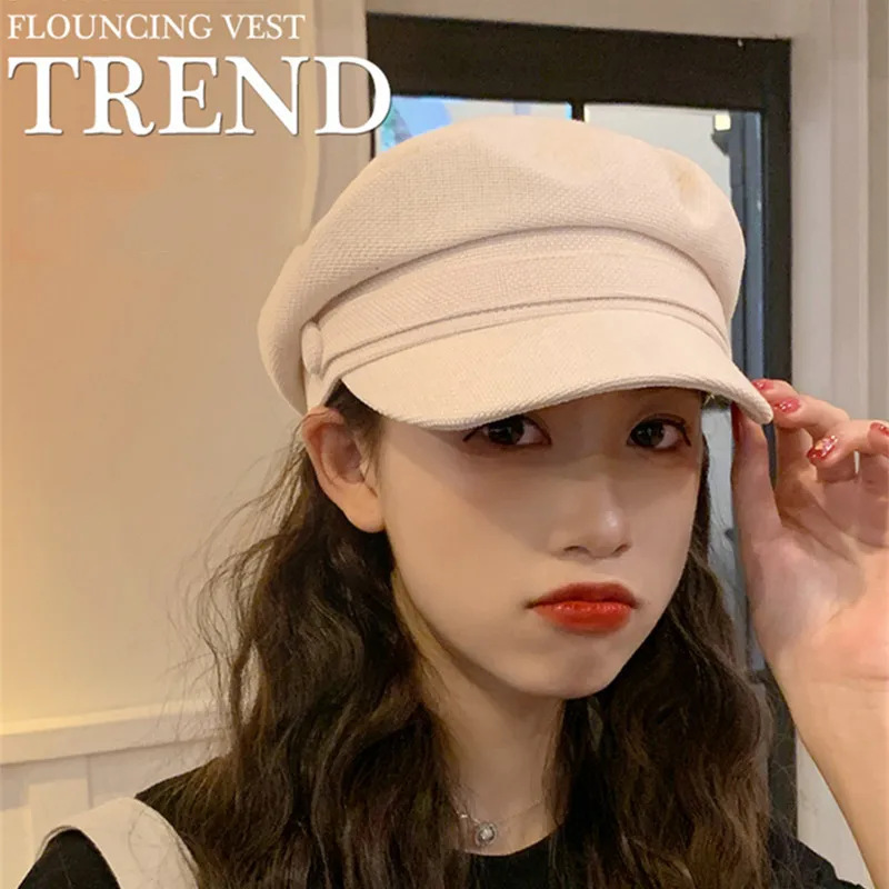 Berets For Women's Spring Summer Sunhat Net Red Beret Female Navy Hat