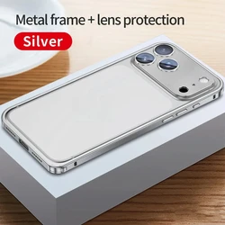 Premium Aluminum Alloy Frame Metal Case with Lens Protection and Heat Dissipation - iPhone 16 Pro Max (Silver)