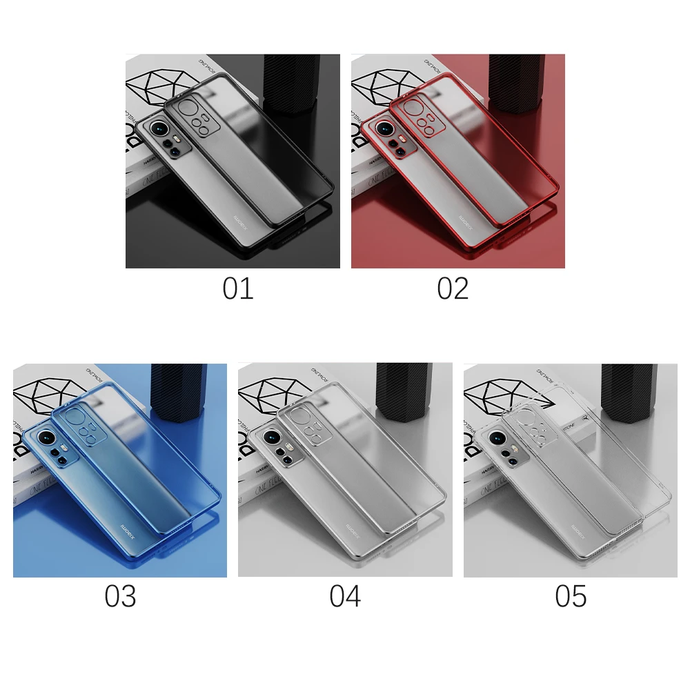 Luxuriöse, galvanisierte Telefonhülle für Xiaomi Mi 12S 12 Pro, transparente, matte TPU-Hülle, Funda für Xiaomi 12S 12X 12, Anti-Fal_voghion.com