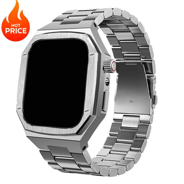 Coque de protection en acier inoxydable pour Apple Watch 11 10 42mm/46mm, Kit de modification en métal pour iwatch 11 42mm/46mm 1