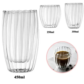 Size Detail - Stripe Double‑Wall Borosilicate Glass Mug