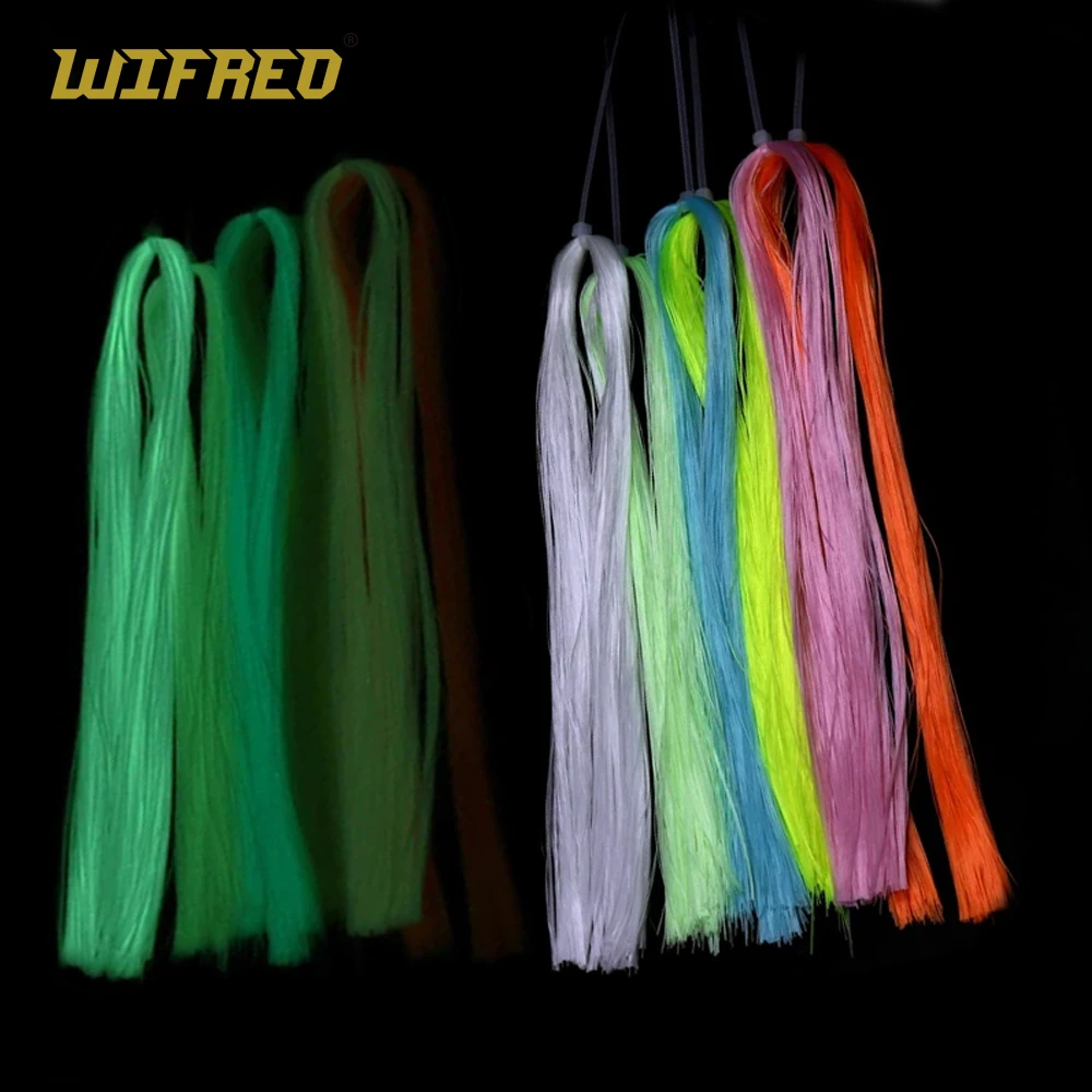 Wifreo 10Bag Fly Tying Luminescente Minnow Fiber Ep Materiale Incandescente Per La Pesca Jig Hook Lures Making Uv Luminoso Trota Sea Rig
