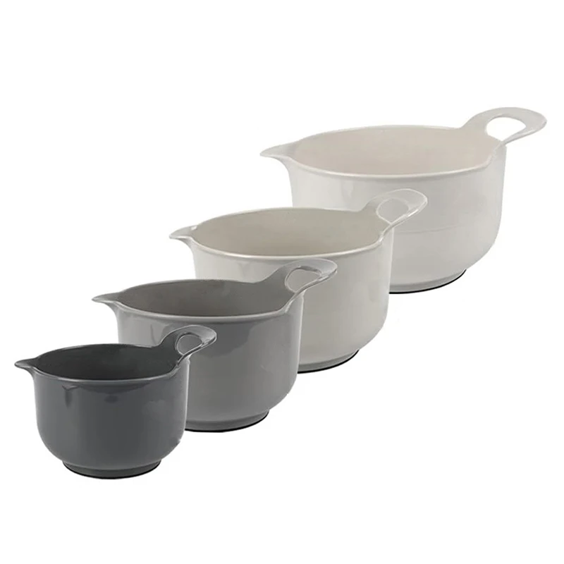 4 Pcs Kitchen Gadget Multi Functional Plastic Washing Bowl Strainer Salad Mixing Bowl Colander Set