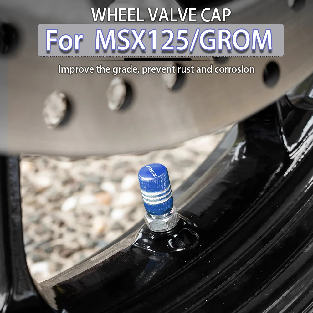 

Motorcycle Tire Valve Cover Aluminum Tyre Rim Covers MSX 125 for Honda MSX125 GROM Accessories GROM125 2016 2020 2021 2022 2023