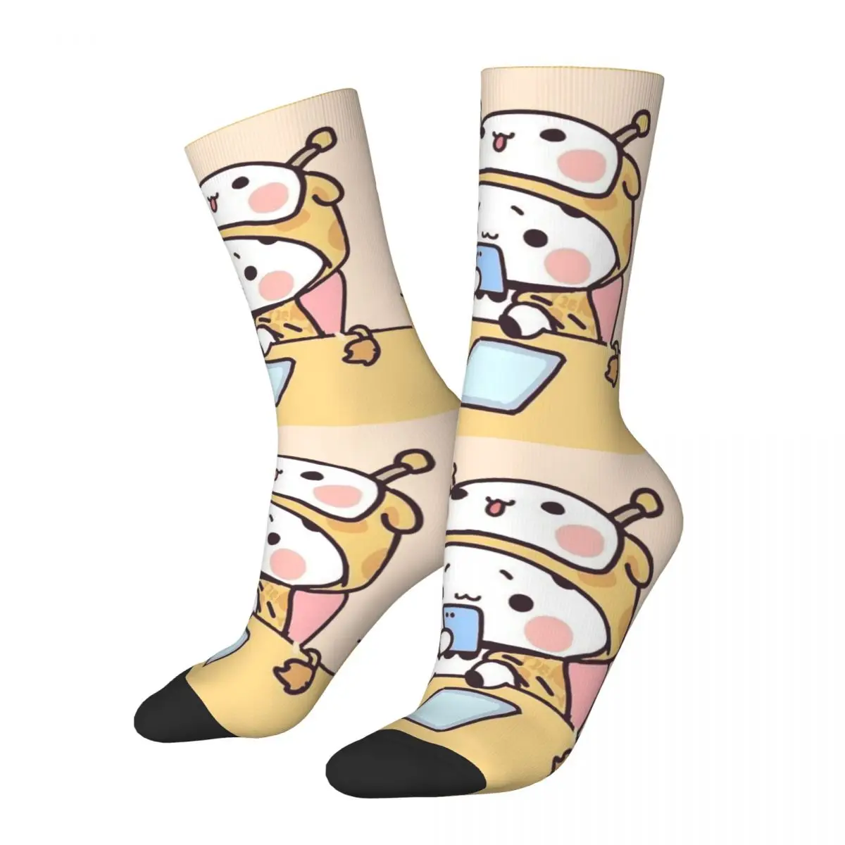 

Panda And Brownie Bear Couple Socks Men Women Polyester Casual Bubu and Dudu Socks Novelty Spring Winter Middle Tube Socks Gift