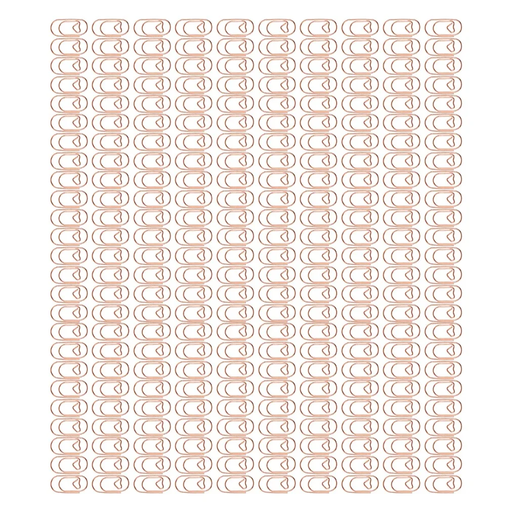250Pcs 20*9mm 멋진 종이 클립 하트 모양 전기 도금 금속 작은 종이 클립 로즈 골드/골드/실버 미니 사이즈 종이 클립