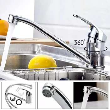 Rubinetti Rubinetto da cucina Rubinetto da bagno Rubinetti per lavabo monocomando Rubinetto per acqua calda e fredda Rubinetti per lavello cromati 1