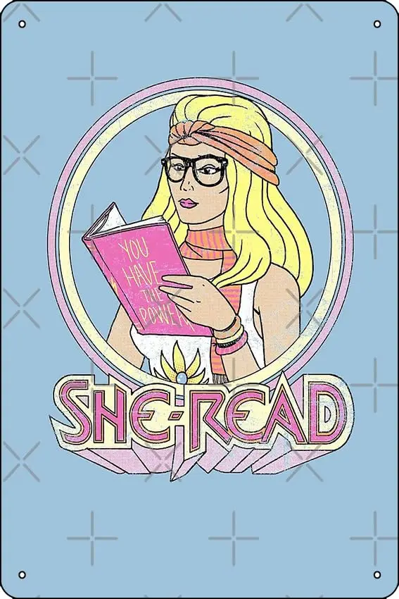 

Забавный металлический жестяной знак She-Read с художественной печатью для домашнего декора кухни бара комнаты гаража