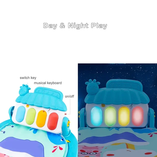 Musical Baby Activity Gym Rack Play Mat Kid Rug Puzzle Mat Carpet Piano Keyboard Infant Playmat Crawling Game Pad Baby Toy Gift 5
