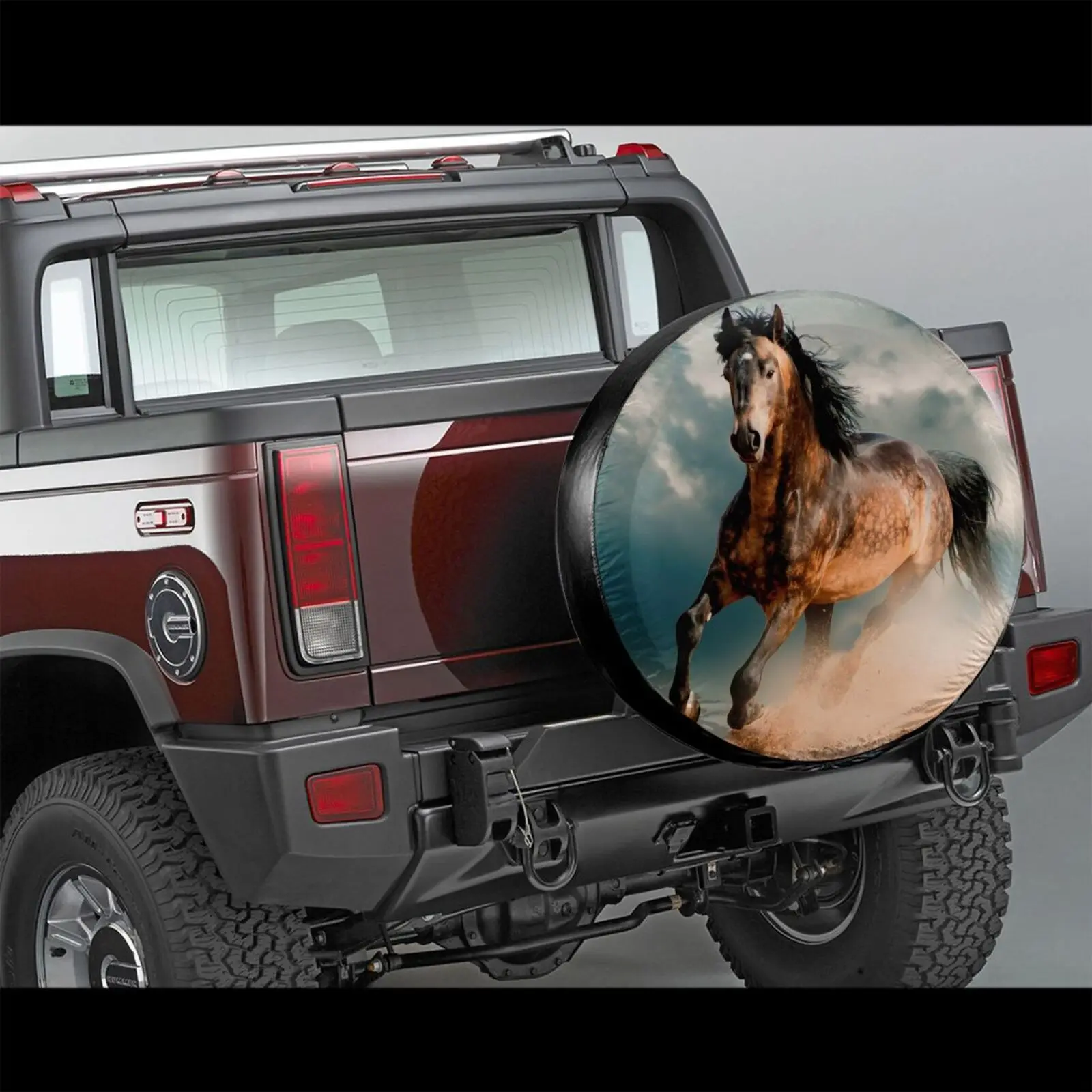 

Animal Design Cool Horse Wheel Cover Tire Accessories 16 Inch Spare Tire Cover 14-17in