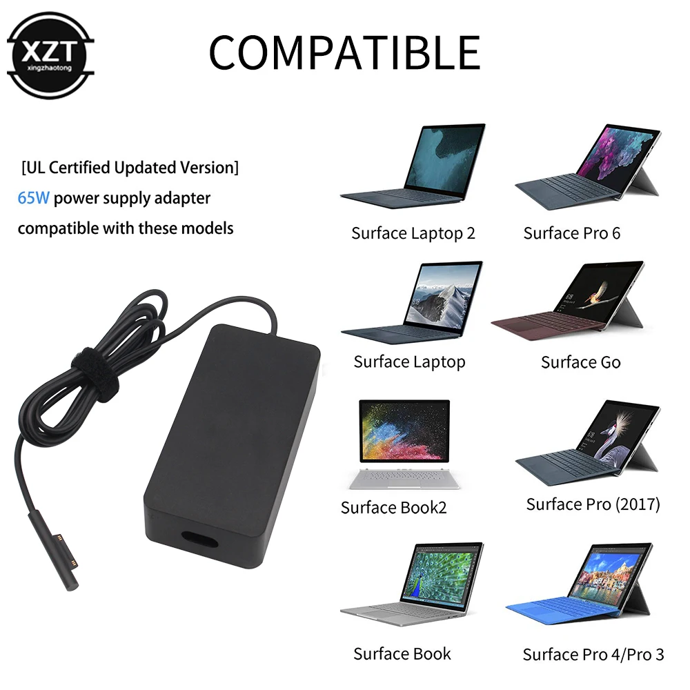 15V 4A Charger for Microsoft Surface Pro 3 4 5 6 7 AC Power Supply Charging Adapter 65w USB Charger Fast Charge Table EU US UK