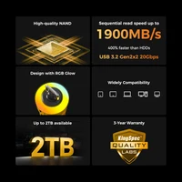 KingSpec External SSD 1TB 2TB 512gb 500g Portable 2000MB/s Hard Drive Type-C USB3.2 Hard Disk for Laptop Desktop - Image 3