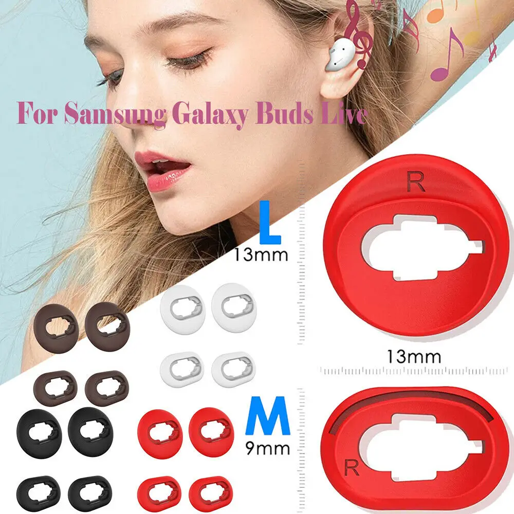 Silicone Ear Tips for Samsung Galaxy Buds live Eartips True Wireless Earbuds Tips Earplugs Earphone Silicone Case Ear Cap bluetooth over ear headphones