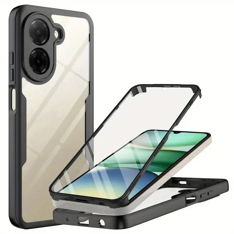Transparent Dual Layer Shockproof Phone Case - Durable PC+PET Hybrid Cover Shell (6.88)