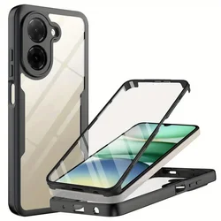 Transparent Dual Layer Shockproof Phone Case - Durable PC+PET Hybrid Cover Shell (6.88) for Redmi A5 4G (171mm)