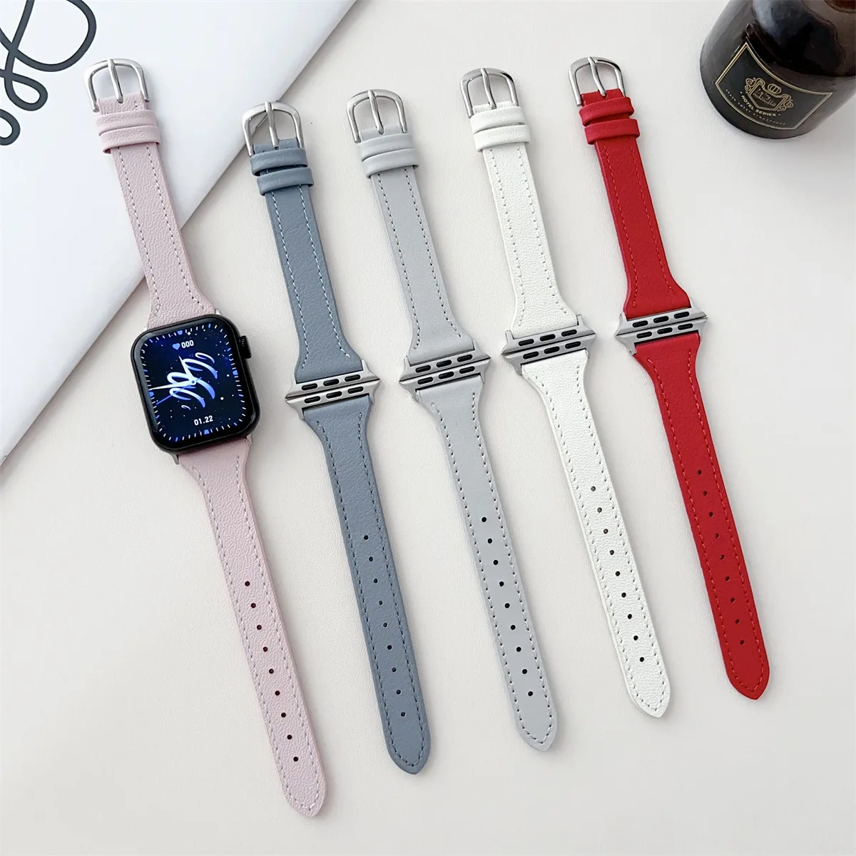Watch Band For iWatch 42/44/45/46/49mm 38/40/41mm PU Leather Fashion Watch Strap For Watch Series Ultra2 Series 10/9/8/7/6/5/4/3/2/1_voghion.com