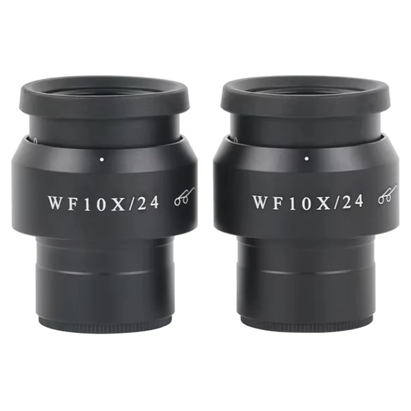 Microscope Eyepiece 2pcs WF10X/24MM Microscope Eyepiece high Point Wide Field Binocular Stereo Microscope Lens Accessories Diopter Adjustable 30MM
